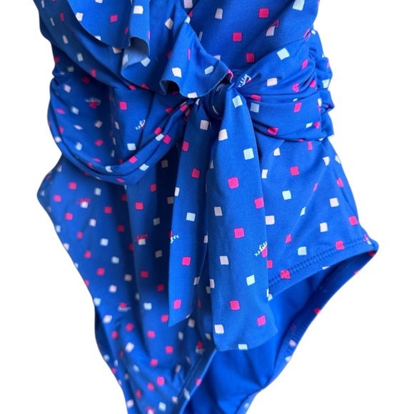 Lilly Pulitzer Delphie Borealis Blue Lilly Squared One Piece Swimsuit - Picture 9 of 15